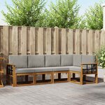vidaXL Ensemble de canapés d'extérieur 5 pc Gris Naturel et Clair