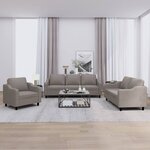 vidaXL Ensemble de canapés 3 Pièces avec coussins Taupe Tissu
