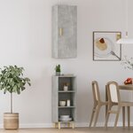 vidaXL Buffet haut Gris béton 34 5x34x180 cm Bois d'ingénierie