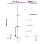 vidaXL Table de chevet gris béton 40x40x66 cm bois d'ingénierie