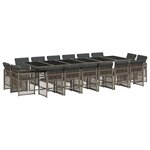 vidaXL Ensemble à manger de jardin 17 Pièces et coussins résine tressée