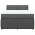 vidaXL Sommier à lattes de lit avec matelas Gris foncé 140x190cm Tissu