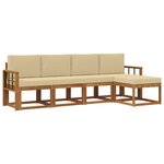 vidaXL Ensemble de canapés d'extérieur 5 pc Naturel et Beige