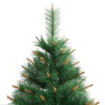 vidaXL Sapin de Noël artificiel à charnières avec support 120 cm