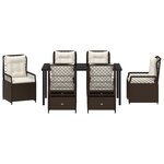vidaXL Ensemble de Salle à Manger de Jardin 7 Pièces Rattan Poly Marron