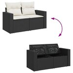 vidaXL Salon de jardin 5 Pièces avec coussins noir résine tressée