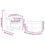 vidaXL Chaise à bascule avec repose-pied Gris foncé Tissu
