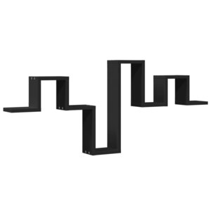 vidaXL Étagère murale noir 104 5x10x43 cm bois d'ingénierie