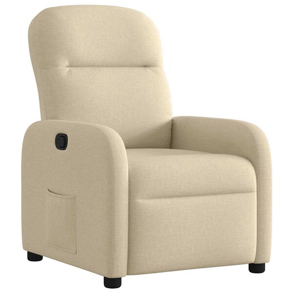 vidaXL Fauteuil inclinable Crème Tissu