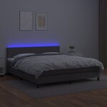 vidaXL Sommier à lattes de lit avec matelas et LED Gris 180x200 cm