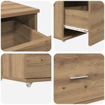 vidaXL cabinet à tiroirs Chêne artisan Panneau de particules  stratifié