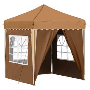 vidaXL Tente de fête pop-up 195 x 195 x 245 cm Beige Tissu Oxford