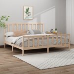 vidaXL Cadre de lit Bois de pin massif 200x200 cm