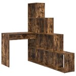 vidaXL Bureau d'angle avec étagère Chêne fumé 101.5 x 149.5 x 149.5 cm