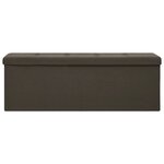 Banc banquette de rangement pliable 110 x 38 x 38 cm lin synthétique marron foncé 02_0010897