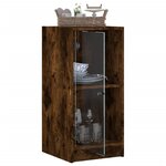 vidaXL Armoire latérale avec portes en verre chêne fumé 35x37x75 5 cm
