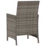 vidaXL Ensemble de bistro 3 Pièces avec coussins gris résine tressée