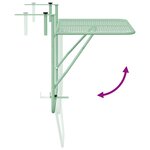 vidaXL Table suspendue de balcon - Vert menthe  60x40 cm  acier
