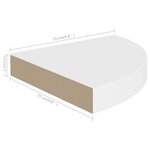 vidaXL Étagère d'angle flottante blanc 25x25x3 8 cm MDF