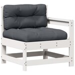 vidaXL Salon de jardin avec coussins 6 Pièces blanc bois de pin massif