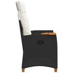 vidaXL Chaise inclinable avec plateau à thé 62 x 64 x 112 cm polyrotin
