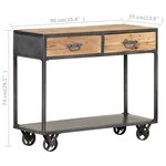 vidaXL Table console 90x35x74 cm Bois de récupération massif