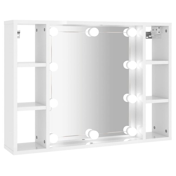 vidaXL Armoire de miroir avec LED Blanc brillant 76x15x55 cm