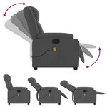vidaXL Fauteuil de massage inclinable gris foncé tissu
