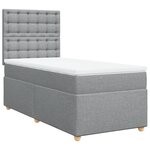vidaXL Sommier à lattes de lit et matelas Gris clair 90x190 cm Tissu