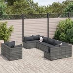 vidaXL Salon de jardin 9 Pièces avec coussins gris résine tressée