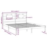 vidaXL Cadre de lit sans matelas marron miel 200x200 cm bois massif