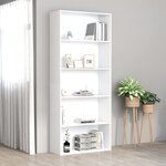 vidaXL Bibliothèque à 5 niveaux Blanc 80x30x189 cm Bois d'ingénierie