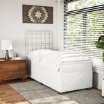 vidaXL Sommier à lattes de lit avec matelas Blanc 90x190 cm Similicuir