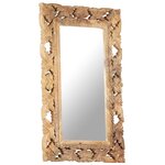 vidaXL Miroir sculpté à la main Marron 80x50cm Bois de manguier massif
