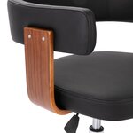 vidaXL Chaise pivotante à manger Noir Bois courbé et similicuir