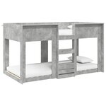 vidaXL Lit Superposé pour Enfants Gris béton 80 x 200 cm
