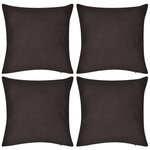 vidaXL Housses de coussin 4 Pièces Coton Marron 40x40 cm