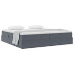 vidaXL Lit avec rangement et matelas Gris foncé 200 x 200 cm Velours