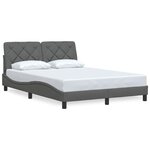 vidaXL Cadre de lit sans matelas gris foncé 140x200 cm tissu