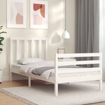 vidaXL Cadre de lit sans matelas blanc bois de pin massif
