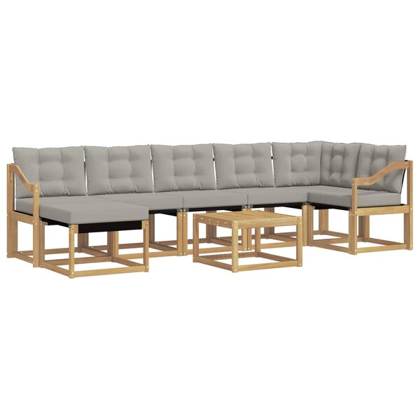 vidaXL Ensemble de canapés d'extérieur 8 Pièces Blanc et gris clair