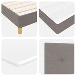 vidaXL Lit à ressort avec matelas en taupe - 100x200 cm en tissu