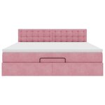 VidaXL Cadre de lit ottoman avec matelas rose 160x200 cm velours