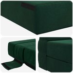 vidaXL Canapé-lit pliable Vert foncé 70 x 80 x 60 cm Tissu