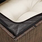 vidaXL Canapé de jardin avec coussins 3 places brun résine tressée