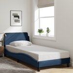 vidaXL Cadre de lit avec tête de lit Dover bleu 80x200 cm tissu