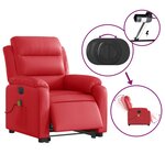 vidaXL Fauteuil inclinable de massage électrique rouge similicuir