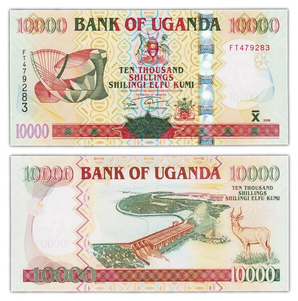 Billet de collection 10000 shillings 2008 ouganda - neuf - p45b