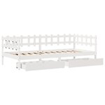 vidaXL Lit de jour et tiroirs sans matelas blanc 90x200 cm bois massif