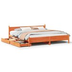 vidaXL Cadre de lit sans matelas cire marron 200x200cm bois pin massif